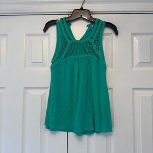 Bar III Turquoise Cutout Sleeveless Top